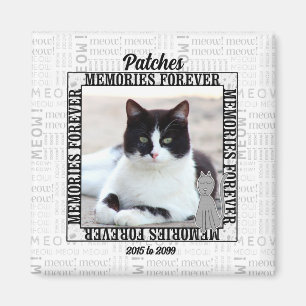 Meow Faded Background Cat's Photo Pet Memorial Magnet