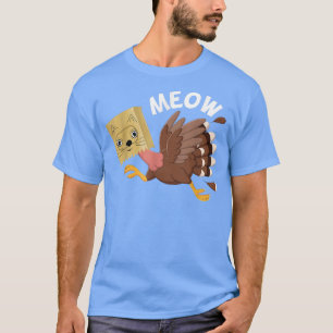 Meow Fake Turkey cat costume funny pun thanksgivin T-Shirt