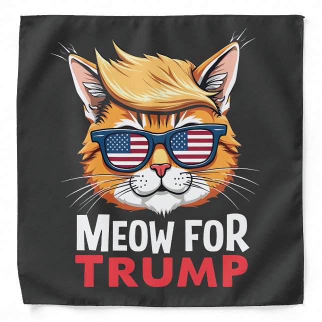 Meow For Trump Cat Kitten Election Vote   Bandana (Front)