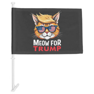 Meow For Trump Cat Kitten Election Vote   Car Flag