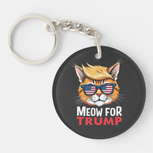 Meow For Trump Cat Kitten Election Vote Keychain