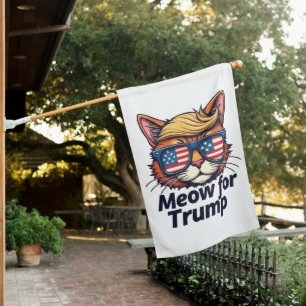 Meow for Trump Make Cats Safe Again Election House Flag