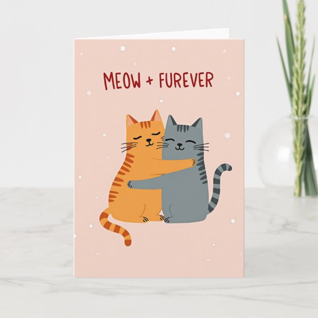 Meow Furever Cats Hug Card (Front)