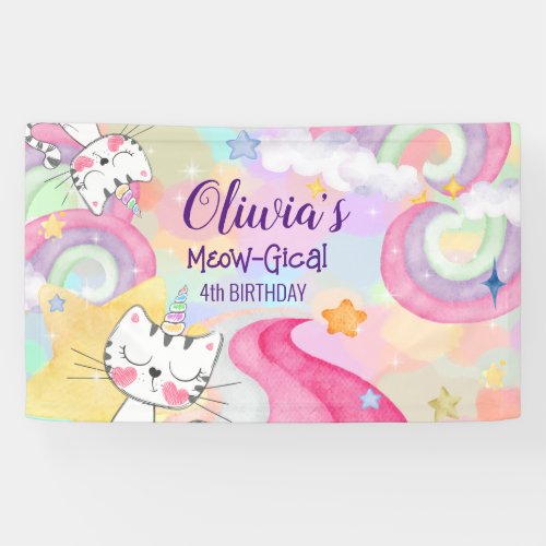 Meow_gical caticorn birthday Banner