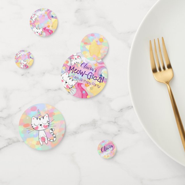 Meow-gical caticorn birthday Confetti (Group)