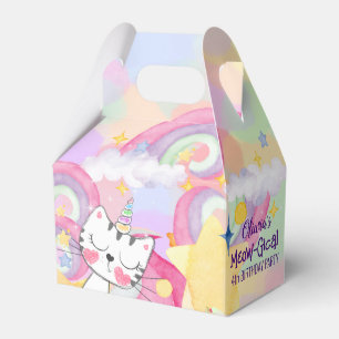 Meow-gical caticorn birthday Favor Box