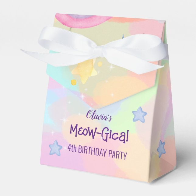 Meow-gical caticorn birthday Gift Box (Front Side)
