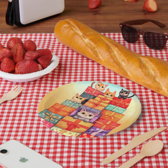 Meow Gift Birthday Tower Paper Plates (Picnic)