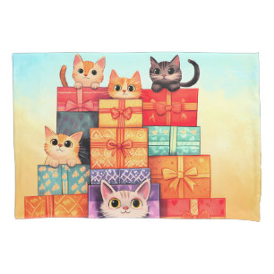 Meow Gift Birthday Tower Pillow Case