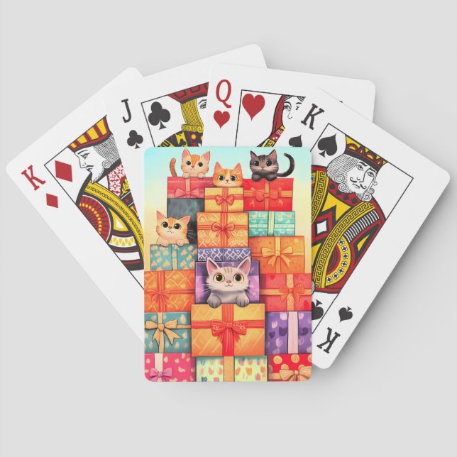 Meow Gift Birthday Tower Poker Cards (Back)