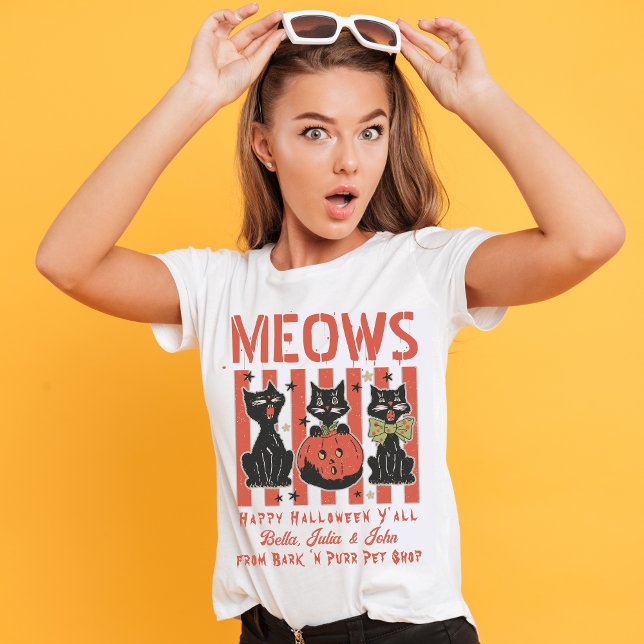 Meow Halloween Black Cat Pet Shop Trick Or Treat Sweatshirt (Creator Uploaded)