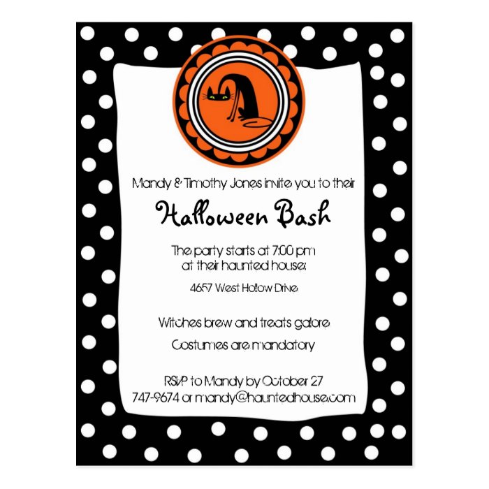 Meow Halloween Invitation Post Card