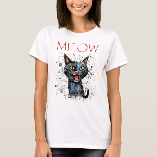 MEOW _ Happy cat tshirt