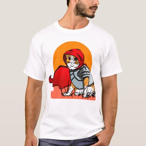 Meow Hero Cat Knight T_Shirt