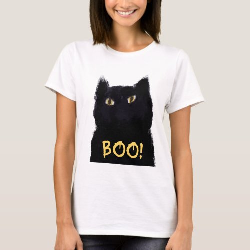Meow I Mean Boo Black Cat Lover Meoween Boo Boo T_Shirt
