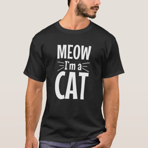 Meow Im A Cat Funny Cat Lover Halloween Costume T_Shirt