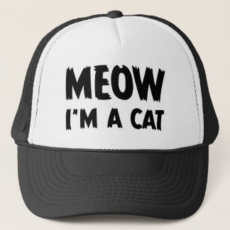 Meow I'm A Cat Funny Halloween Costume Trucker Hat