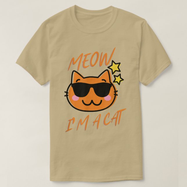 Meow I'm a Cat Shirt For Women Men Kids Funny Cat  (Design Front)