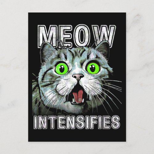 Meow Intensifies Funny Scottish Fold Cat Postcard