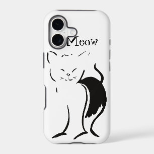 Meow Kitty Cat Cute Funny Black White iPhone 17 Case