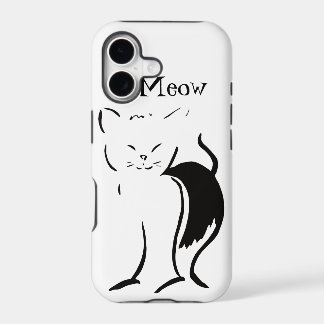 Meow Kitty Cat Cute Funny Black White iPhone 17 Case