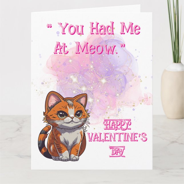 Meow Love Valentine's  Card (Front)