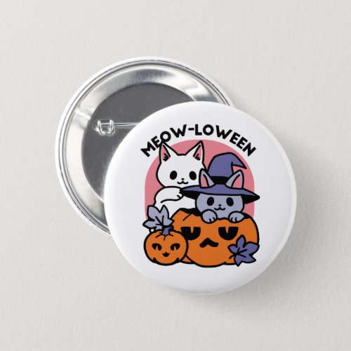 Meow_Loween _ Cute Halloween Cat Design Button