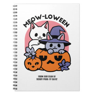 Meow-Loween - Cute Halloween Cat Design Notebook