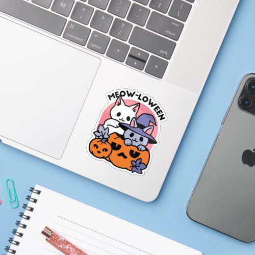 Meow_Loween _ Cute Halloween Cat Design Sticker