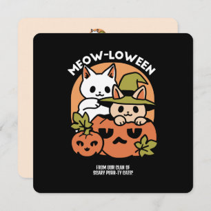 Meow-Loween - Festive Halloween Cat Design Holiday Card