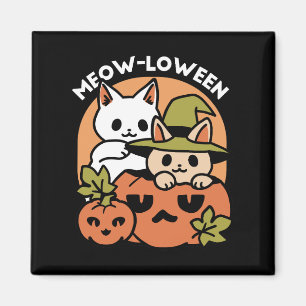 Meow-Loween - Festive Halloween Cat Design Magnet