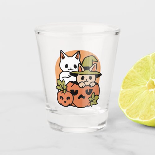 Meow_Loween _ Festive Halloween Cat Design Shot Glass