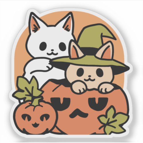 Meow_Loween _ Festive Halloween Cat Design Sticker