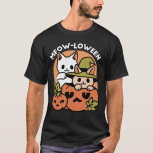 Meow-Loween - Festive Halloween Cat Design T-Shirt