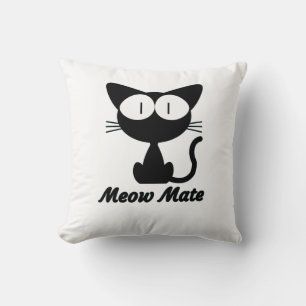 Meow Mate Glow Throw Pillow