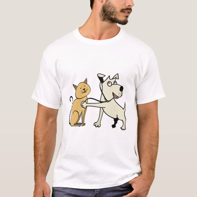 Meow medical Checkup || Cute Animal Humor T-Shirt (Front)