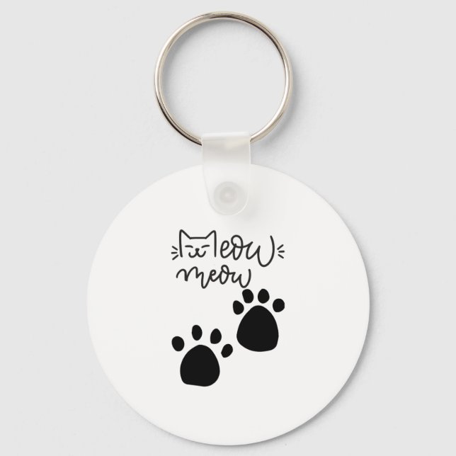 MEOW MEOW CAT LOVERS DESIGN #CatLady #FelineFashio Keychain (Front)