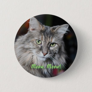 Meow Meow Cat Portrait Button