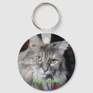 Meow Meow Cat Portrait Keychain