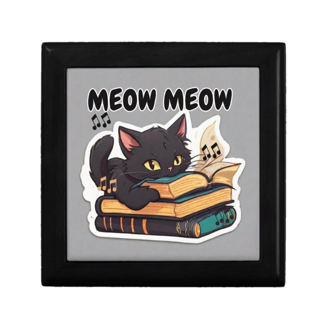 Meow Meow Cat Reading Book Gift Box (Front)