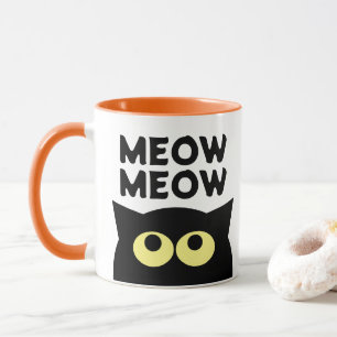 Meow Meow funny cat meme cartoon coffee mug gift