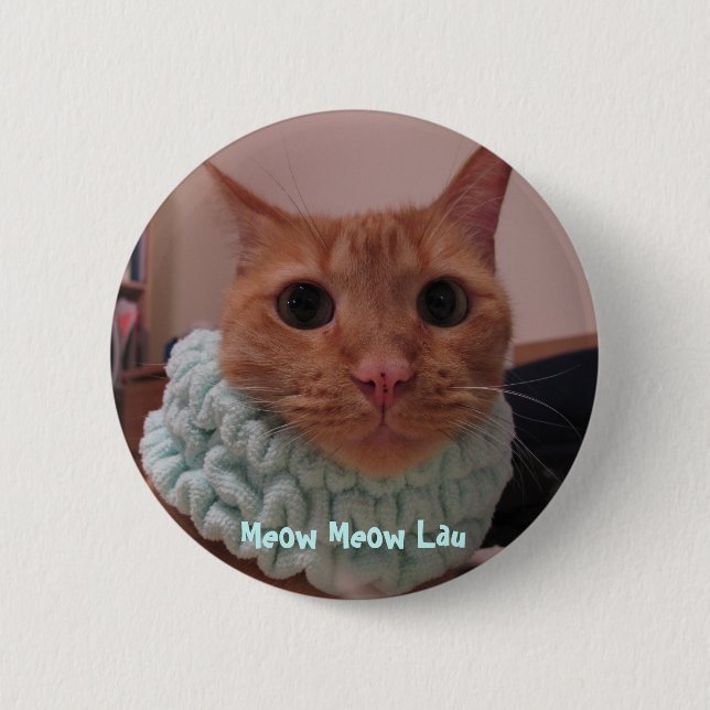 Meow Meow Lau Pinback Button (Front)