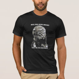 MEOW Military Phonetic Alphabet Men&#39;s Cat T-Shirt