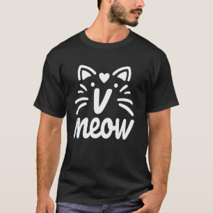 meow monogram initials letter v cat pet face heart T-Shirt