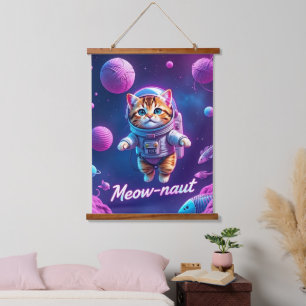 Meow-naut hanging tapestry