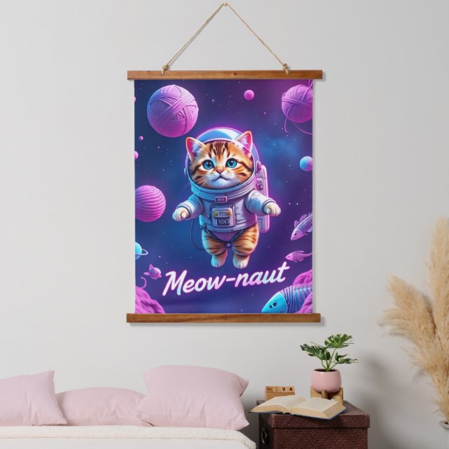 Meow-naut  hanging tapestry (Bedroom)