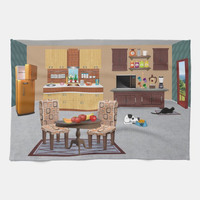 Meow‑nificent Cat Kitchen Towel (Horizontal)