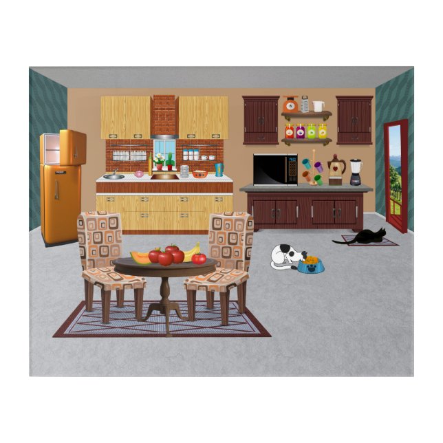 Meow-nificent Kitchen Acrylic Print (Front)