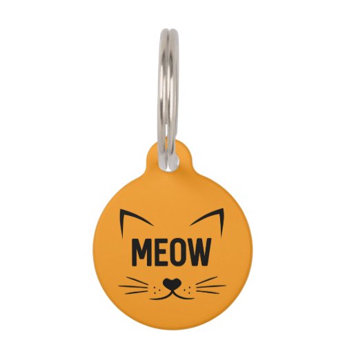 Meow Orange Cat ID Tag