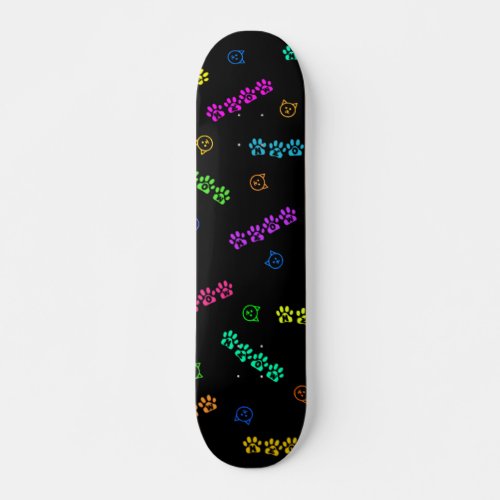 Meow Paw Prints Skateboard Deck